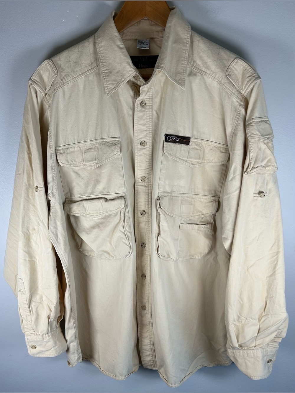Vintage Orvis Men’s Button Down Shirt XL Fishing Tactical Hunting Pockets Cotton